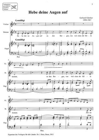 Preview: Hebe deine AUgen auf Notenbeispiel